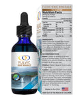 Fulvic Ionic Minerals X100 bottle with nutritional facts and ingredient details, emphasizing bioavailable trace minerals.