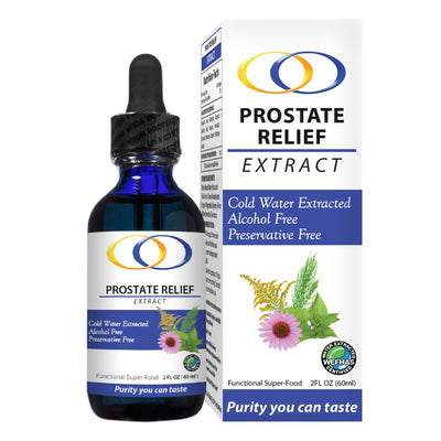 Prostate Relief Extract 2oz - Natural Supplement for prostate health. Cold water extracted, alcohol-free, and preservative-free herbal formula.