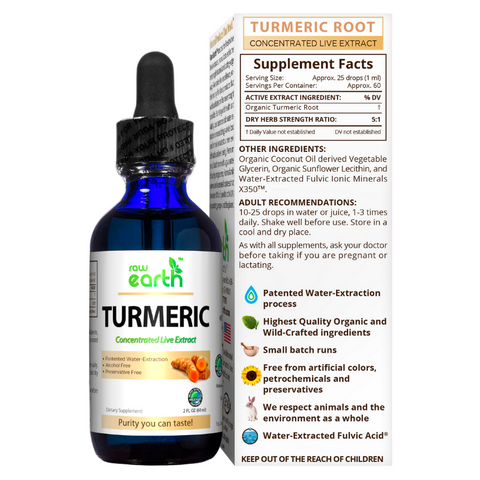 Raw Earth Turmeric Root Extract 2oz - Optimally Organic